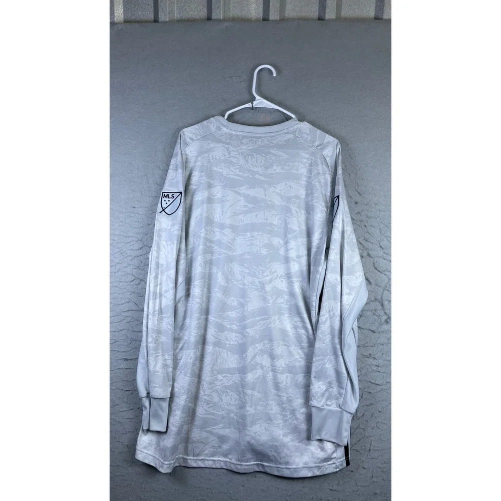 Adidas Houston Dynamo Jersey Mens XL Grey Excellent MLS Soccer Long Sleeve Top